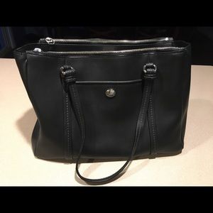 Coach Black Leather Jordan Double Zip Carryall